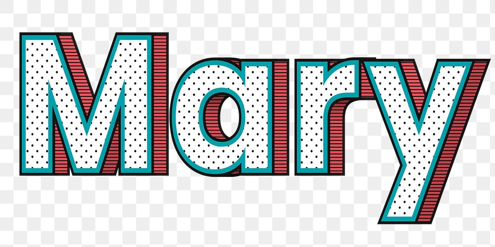 Mary png name halftone word typography