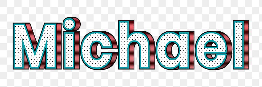 Png Michael halftone word typography