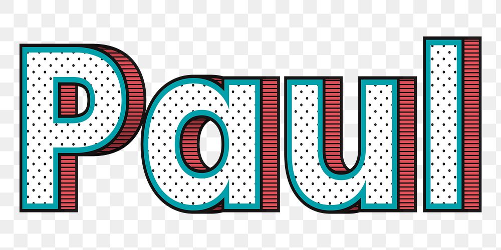 Paul png name halftone word typography