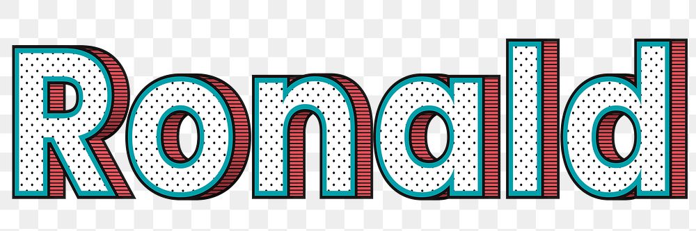 Png Ronald halftone word typography