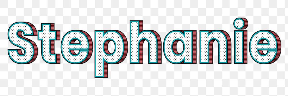 Png Stephanie halftone word typography