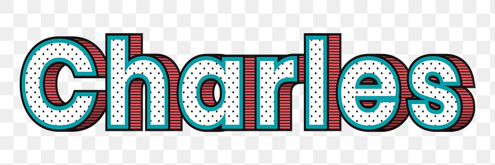 Png Charles halftone word typography