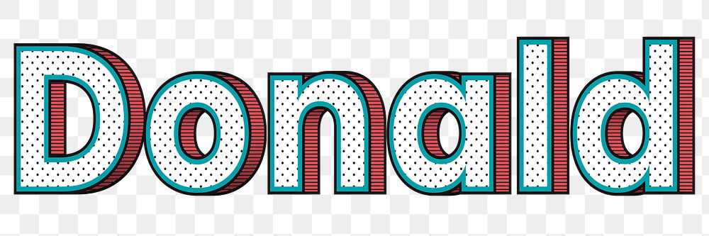 Png Donald halftone word typography