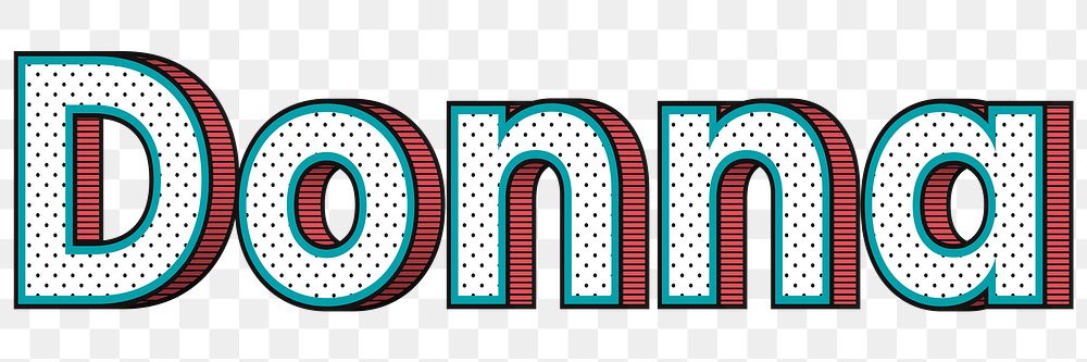 Png Donna halftone word typography