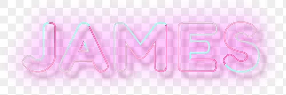 James neon name png font block letter typography