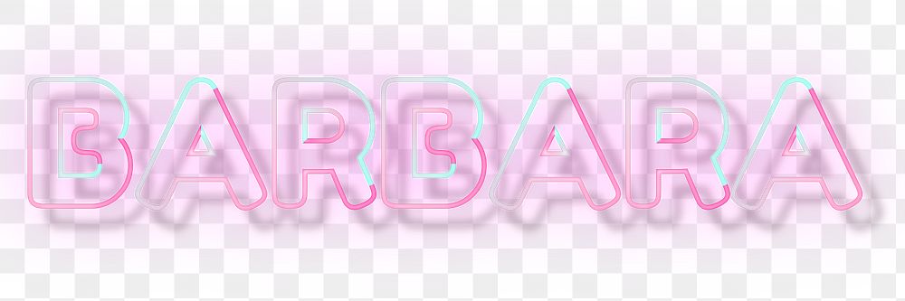 Barbara neon name png font block letter typography