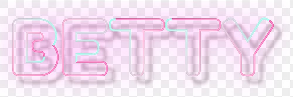 Betty neon name png font typography word art