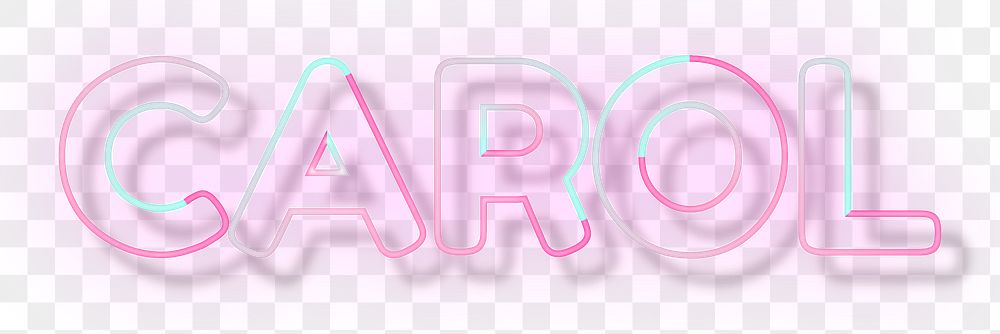 Carol neon name png font typography word art