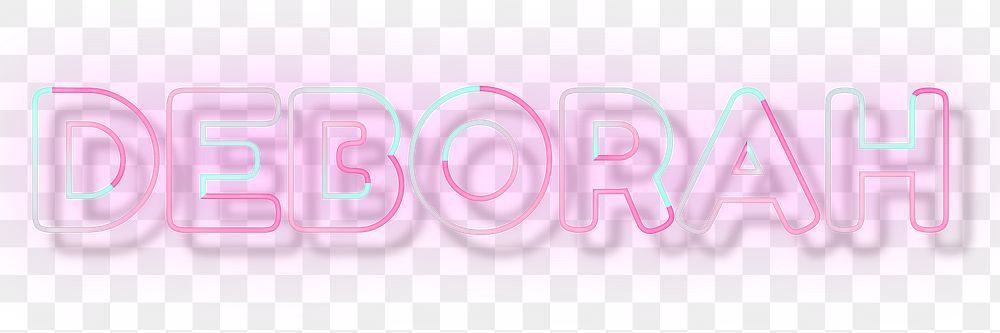Deborah neon name png font block letter typography