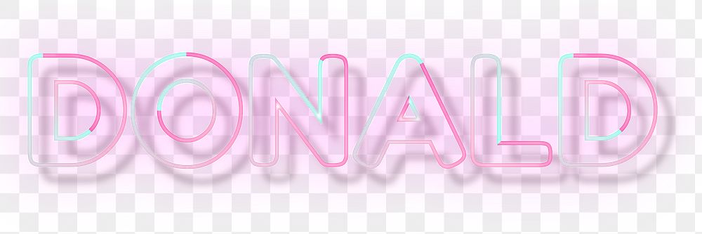 Donald neon name font png typography