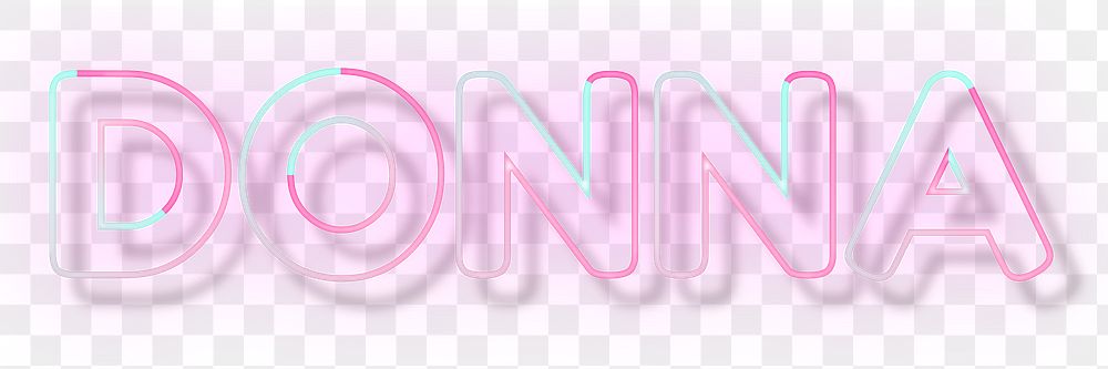 Donna neon name font png typography