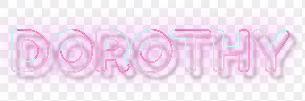 Dorothy neon name png font block letter typography