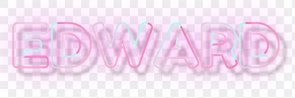 Edward neon name png font block letter typography