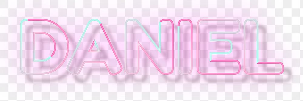 Daniel neon name png font block letter typography