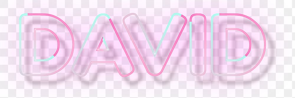 David neon name png font typography word art