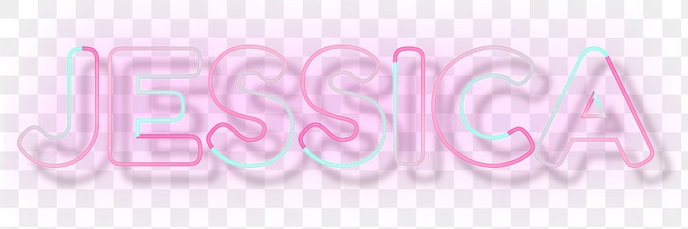 Jessica neon name png font block letter typography
