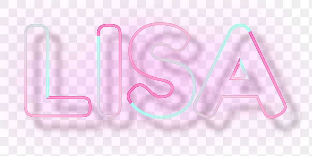 Lisa neon name png font typography word art