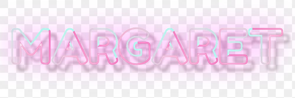 Margaret neon name png font typography word art