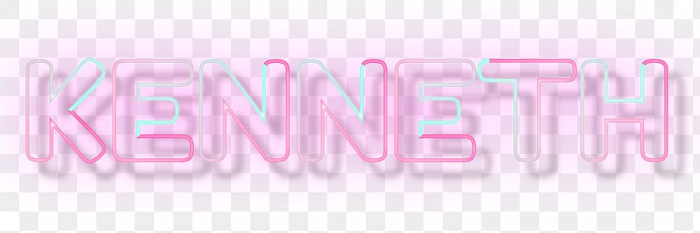 Kenneth neon name font png typography