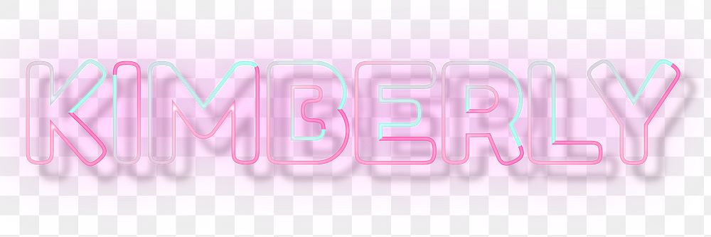 Kimberly neon name png font typography word art