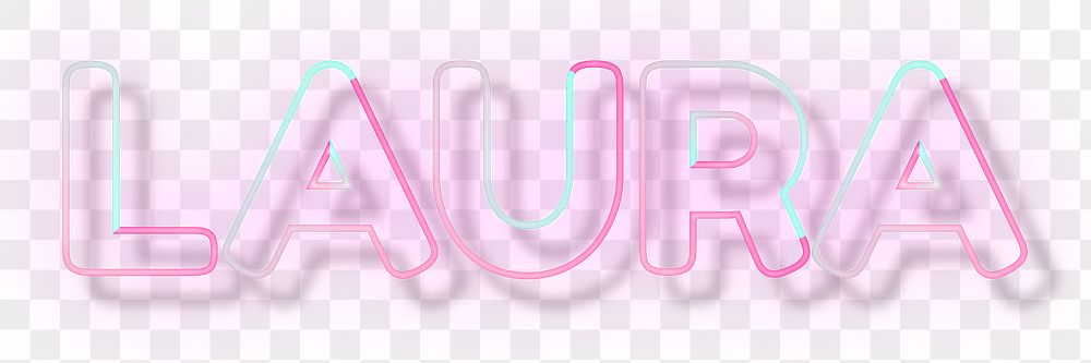 Laura neon name png font typography word art