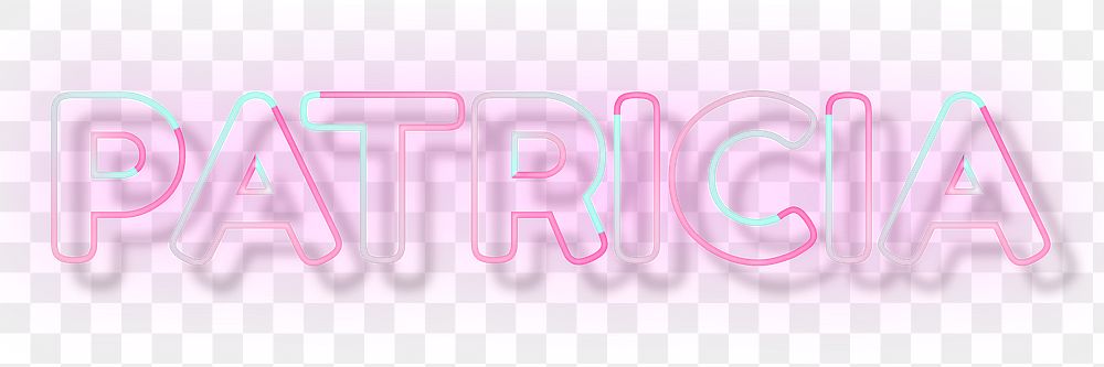Patricia neon name png font typography word art