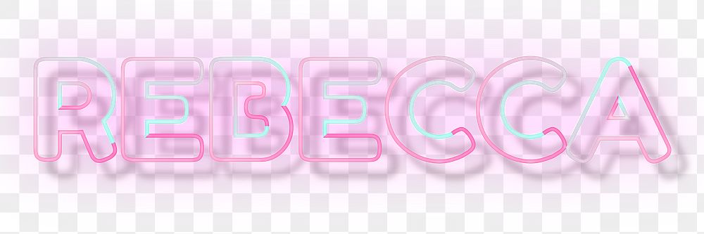 Rebbecca neon name png font typography word art