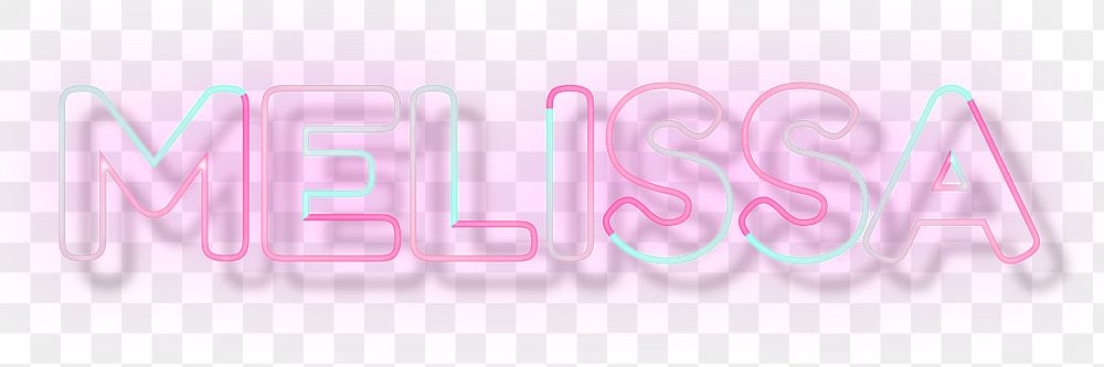 Melissa neon name png font block letter typography