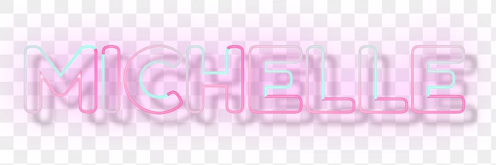 Michelle neon name png font typography word art