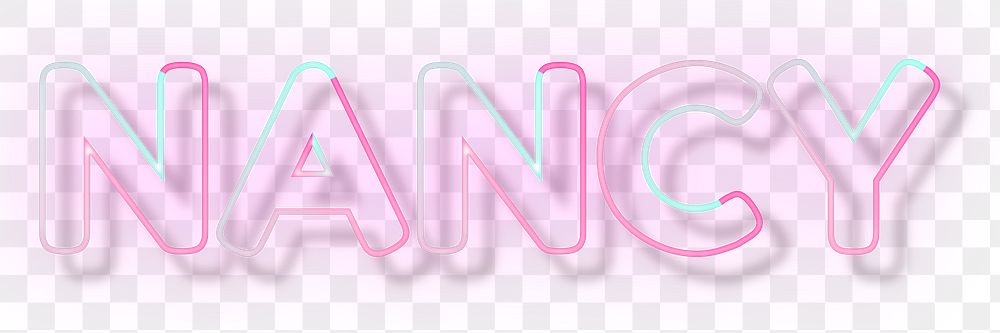 Nancy neon name png font block letter typography