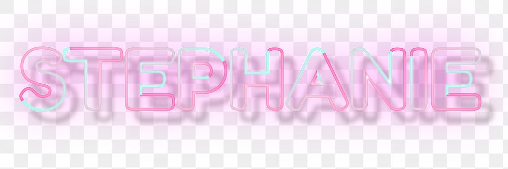 Stephanie neon name png font typography word art
