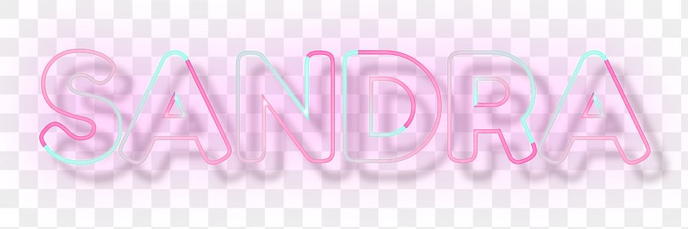 Sandra neon name font png typography