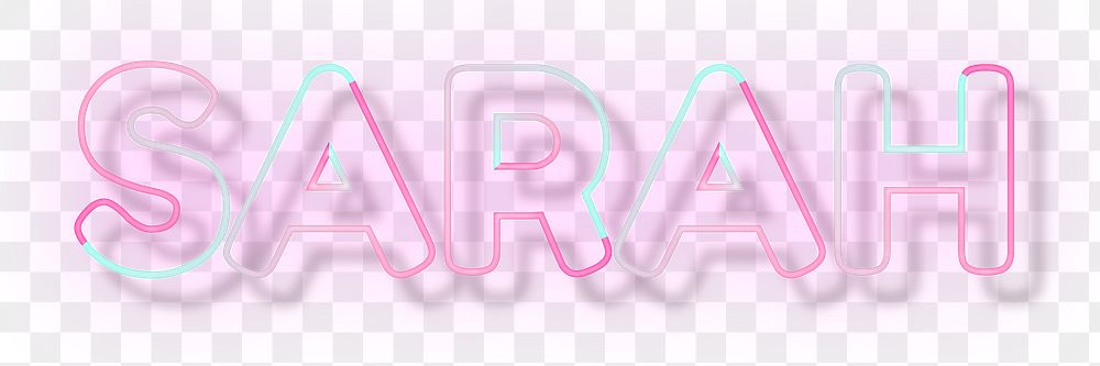 Sarah neon name png font block letter typography