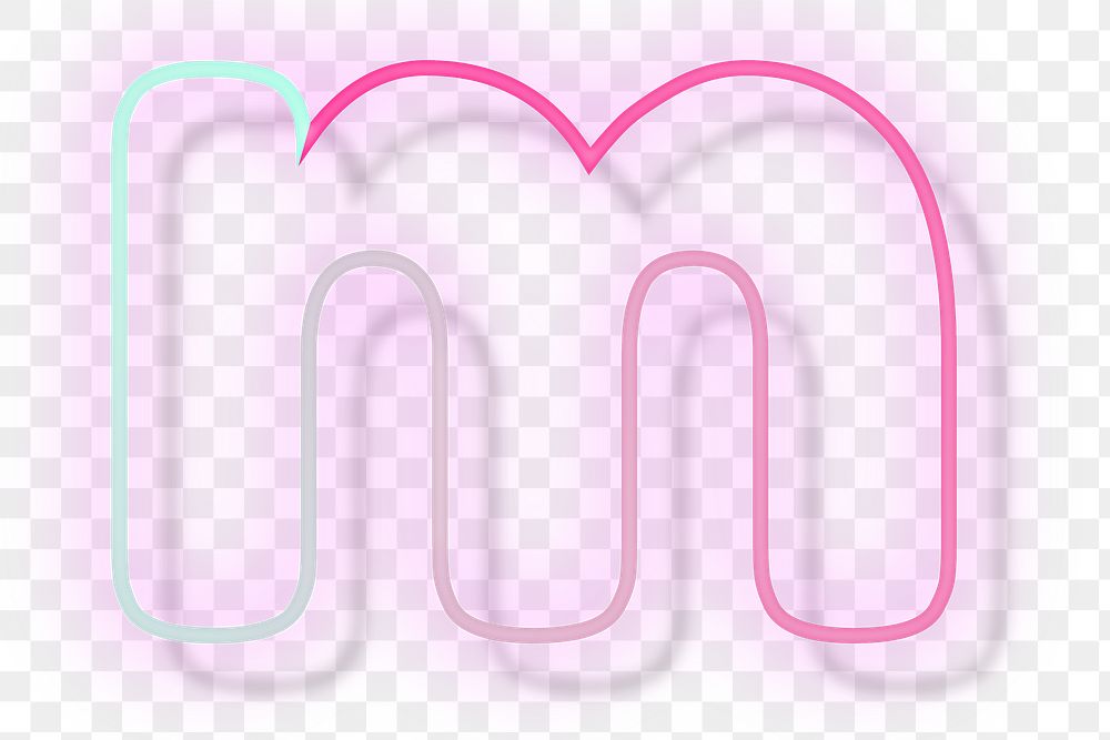 Letter m png neon font typography