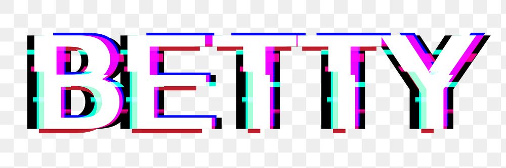 Betty png typography glitch effect