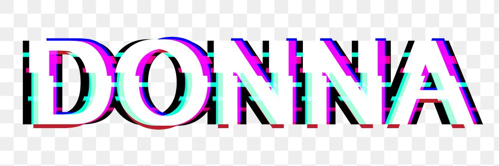 Png Donna typography glitch effect