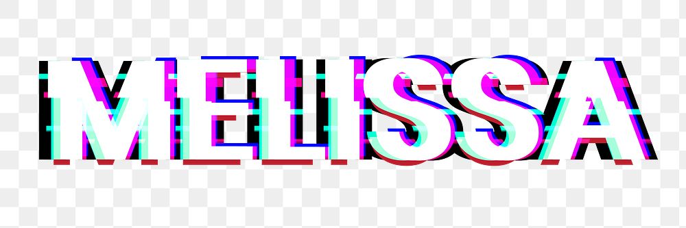 Melissa name png glitch effect
