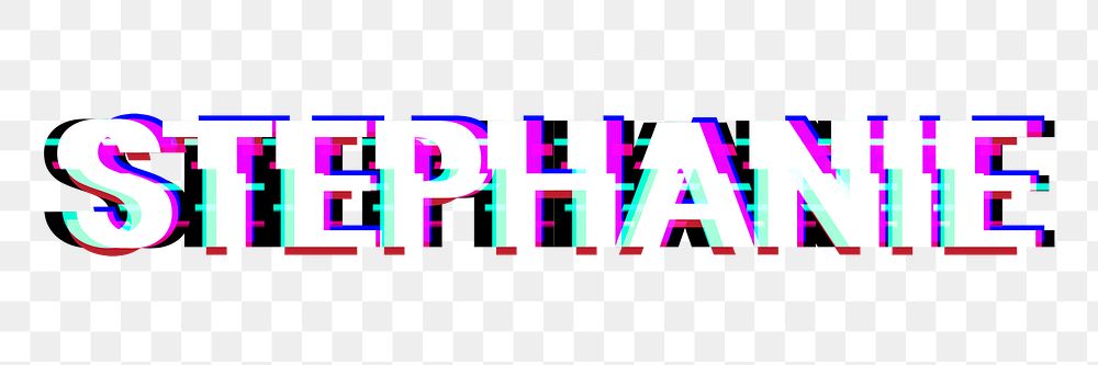 Png Stephanie typography glitch effect