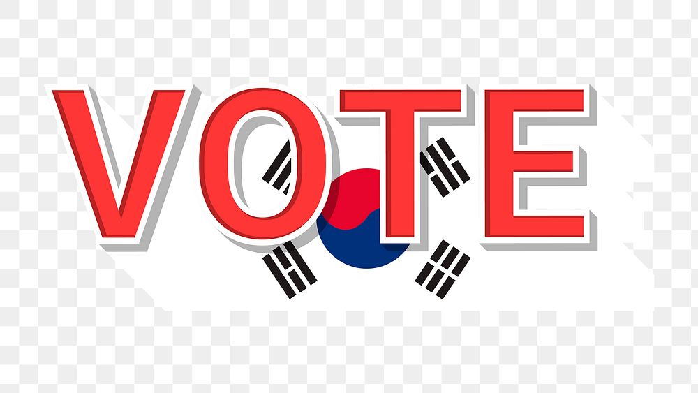 Vote text South Korea flag png election