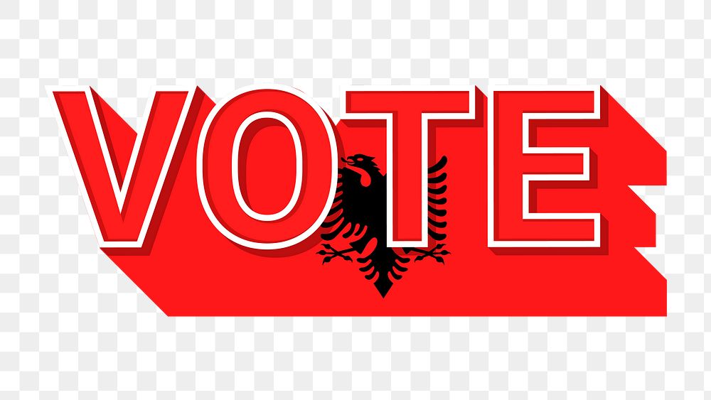 Vote text Albania flag png election