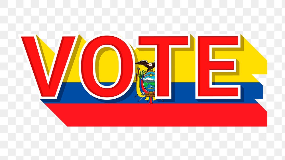 Vote text Ecuador flag png election