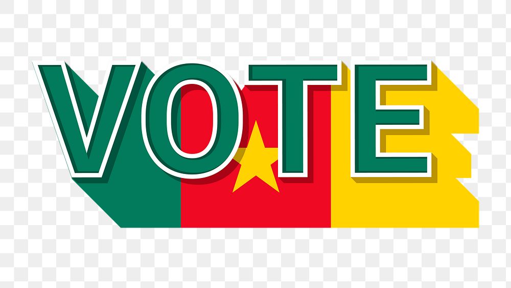 Vote text Cameroon flag png election
