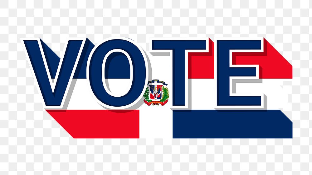 Vote text Dominican Republic flag png election