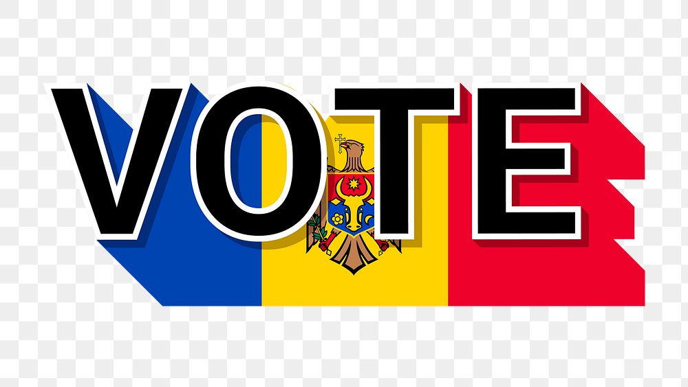 Vote text Moldova flag png election