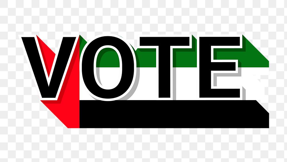 Vote text United Arab Emirates flag png election