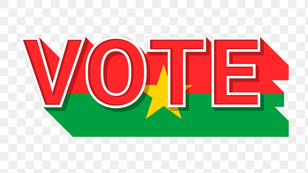 Vote text Burkina Faso flag png election