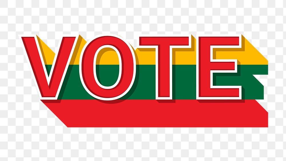 Vote text Lithuania flag png election