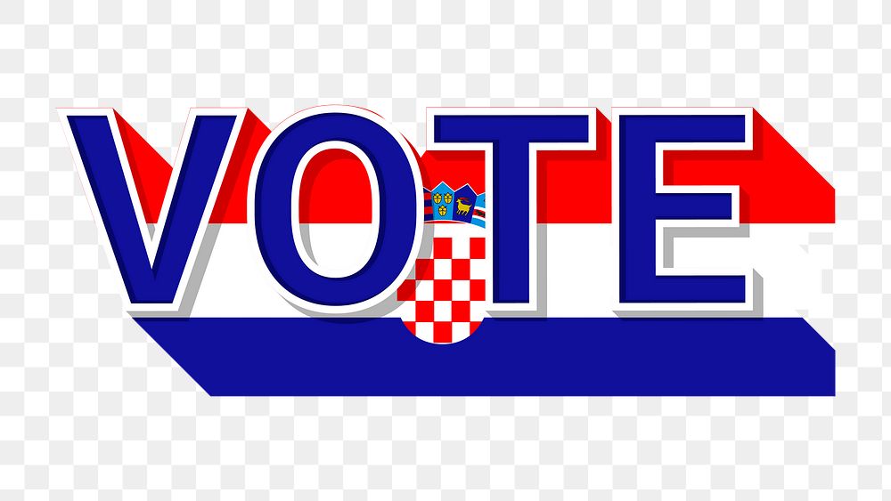 Vote text Croatia flag png election