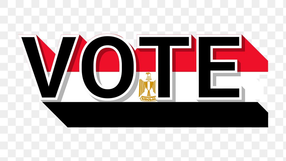 Vote text Egypt flag png election