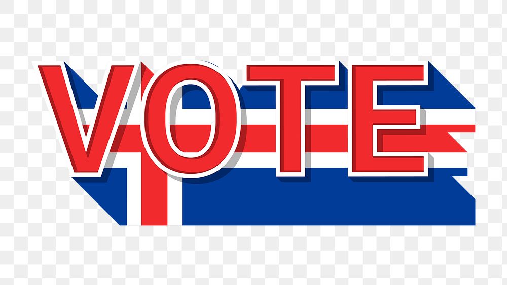 Vote text Iceland flag png election